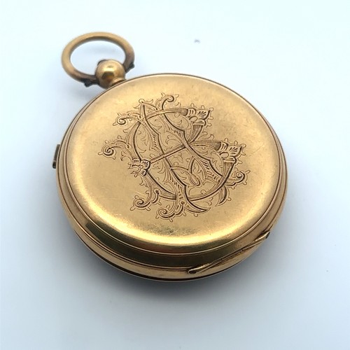 63 - A Victorian 18ct gold open face Chronograph pocket watch. Hallmarks for Platnauer Brothers, Chester ... 