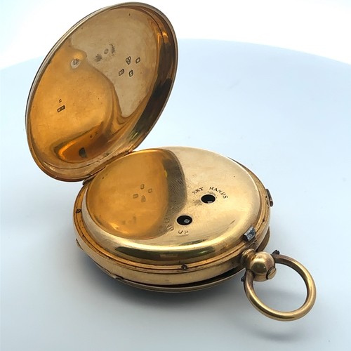 63 - A Victorian 18ct gold open face Chronograph pocket watch. Hallmarks for Platnauer Brothers, Chester ... 