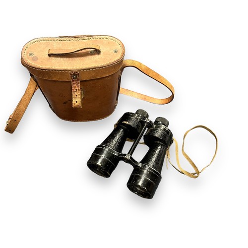 159 - Vintage Bino Prism MK3 Binoculars. Bino prism No.5 MK 3. No.29435, with leather case embossed B. H. ... 