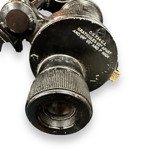 159 - Vintage Bino Prism MK3 Binoculars. Bino prism No.5 MK 3. No.29435, with leather case embossed B. H. ... 