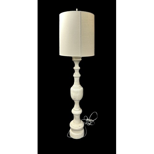 464 - Giant cream traditional style standing floor lamp with shade. Purchased from Coach House BB5 5TU. Hi... 