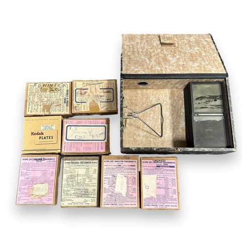 156 - Collection of predominantly 1930’s-1950’s negatives, magic lantern slides and glass negatives, vario... 