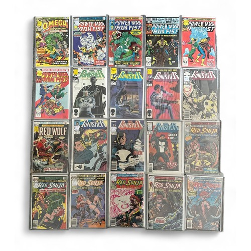 493 - Selection Of Marvel Comic Titles to include: 
Omega the Unknown 1976, No2: Power Man and Iron Fist 1... 