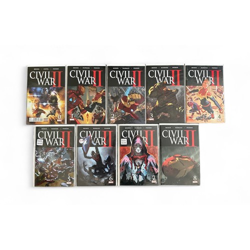 548 - Marvel Comics Civil War 2 2016 Nos 0, 1, 2, 3, 4, 5, 6, 7, 8: Complete set: All 9 comics bagged & bo... 