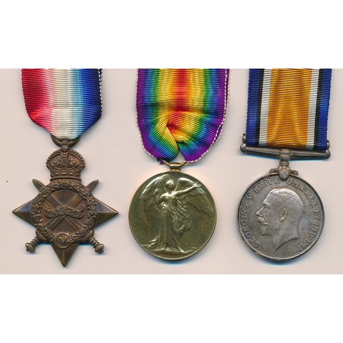 7 - First World War – 1914-15 Star Trio awarded to M2-079231 PTE F. COX A.S.C. Frederik Cox. With Ribbon... 