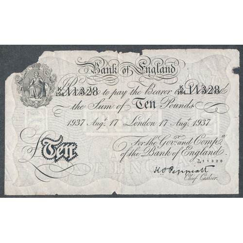 380 - Peppiatt, Operation Bernhard £10 1937 (17 Aug) K/194 11328, good fine.