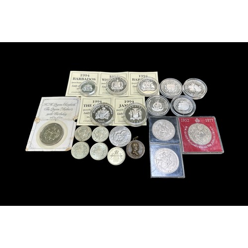 319 - Range of Silver proofs and Commemorative Crowns to include, 1994 Jamaica $25, 1994 Western Samoa $10... 