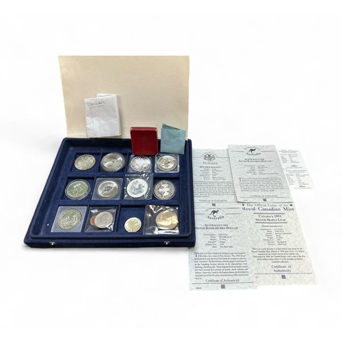 315 - Collection of World silver coins etc, with Austria Maria Theresa thaler restrike, Australia $1 Kanga... 