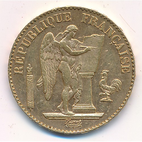 344 - France 1896A 20 francs gold coin