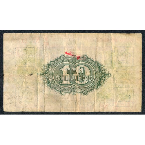 378 - Treasury Series Warren-Fisher 1919 (30 Sept) 10 shillings, red dash, F/47 217264, fine.