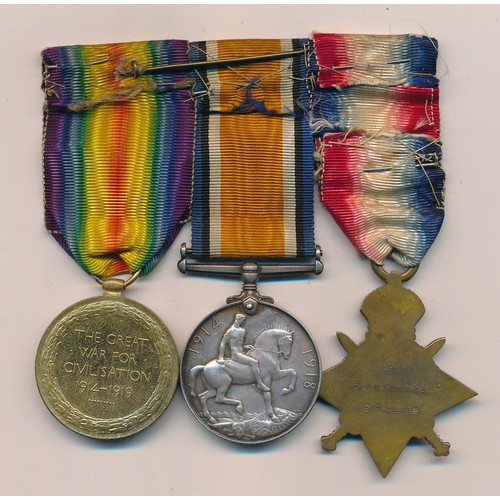 6 - First World War – William Christie – 1914 Star Trio awarded to 637 PTE. W. CHRISTIE R. HIGHRS, 1914 ... 