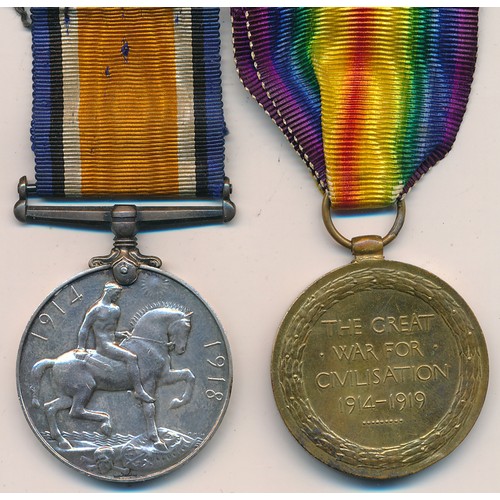 13 - First World War – William Henry Edwards – British War Medal & Victory Medal pair awarded to 32107 PT... 