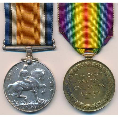 14 - First World War – Wm A Jeffrey -  British War Medal & Victory Medal pair awarded to 7134 A. SJT. W. ... 