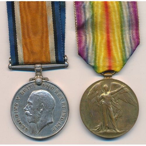 14 - First World War – Wm A Jeffrey -  British War Medal & Victory Medal pair awarded to 7134 A. SJT. W. ... 