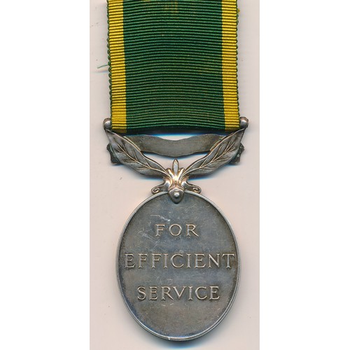 25 - For Efficient Service Specimen Medal, stamped Specimen to base.