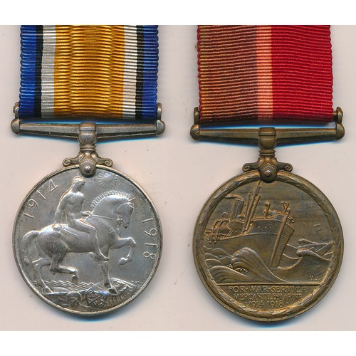 16 - First World War – John M Barton – Mercantile Marine Medal & British War Medal pair awarded to JOHN M... 