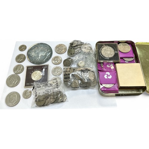 328 - World coins collection, in mixed condition, mainly GB and USA with GB pre-decimal collection includi... 