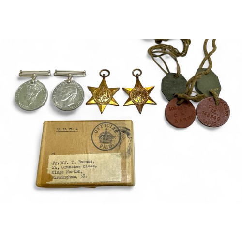 34 - Second World War – T. Barnes – Second World War medal group to include The War Medal, The Defence Me... 