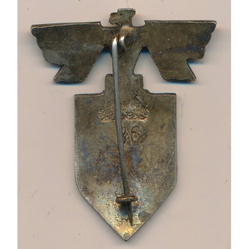 45 - Third Reich Yugoslavia Kingdom NSDAP camp badge 1934, front reads “Sager d NSDAP Bjelodor 1934” mark... 