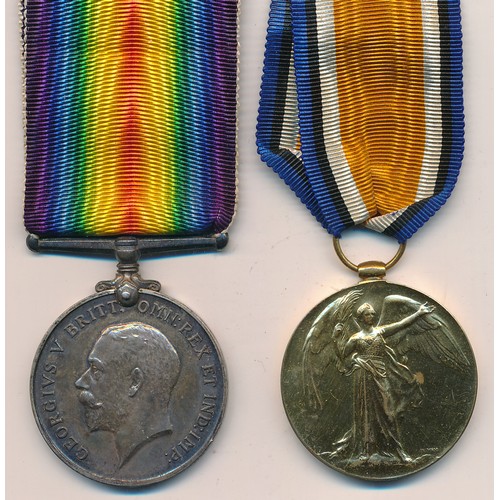 18 - First World War – Horace W Pope – First World War British War Medal & Victorya Medal pair awarded to... 