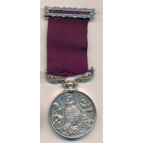 2 - Queen Victoria Army Long Service Medal 2nd type named to 1276 Cr Sgt S. NAISH Rl SC: FUS. With ribbo... 