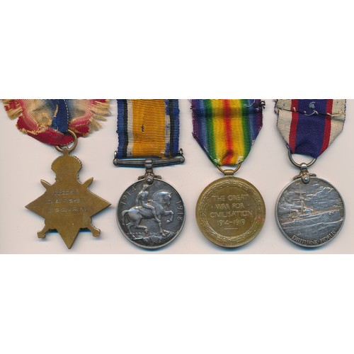 5 - First World War – G. A. Fisher – First World War 1914-15 Star Trio & Royal Fleet Reserve Medal group... 