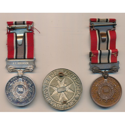 41 - Fire Brigade, pair of The British Fire Brigade Services Association medals awarded to A. C. ROBINSON... 