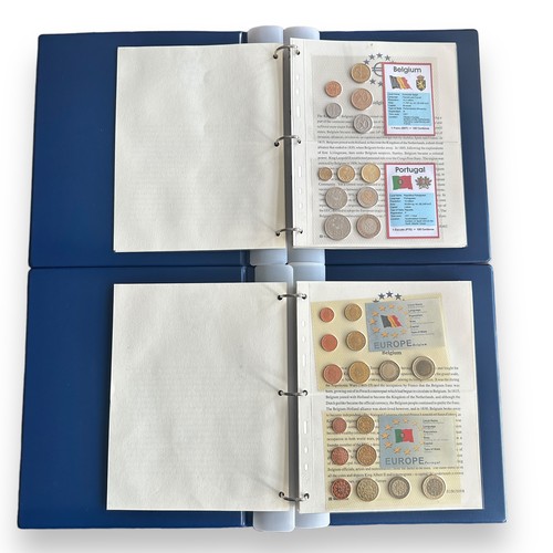 322 - Europe Collection in 2 blue Westminster albums with 24 sets of pre-Euro and fist Euro coins.