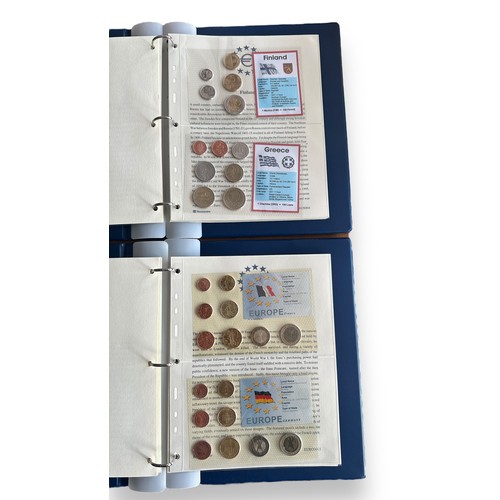 322 - Europe Collection in 2 blue Westminster albums with 24 sets of pre-Euro and fist Euro coins.