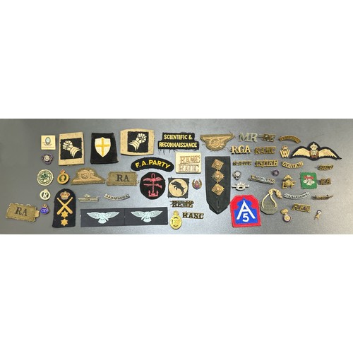 76 - Shoulder titles (18), badges (13), patches (17) etc range including; Imperial Service, On War Servic... 