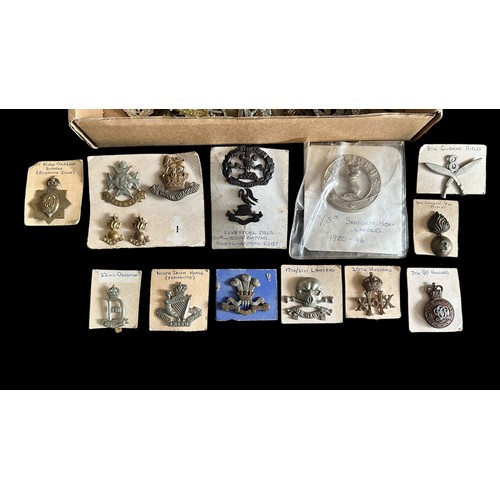 73 - Cap Badges collection, including many better, with Seaforth Highlanders, Notts & Derby, The Royal Dr... 