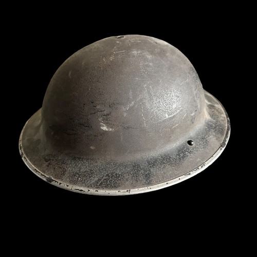 110 - Second World War / WWII Brodie Helmet, marked for 1943, with internals and chin strap. Plus a boys b... 