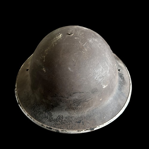 110 - Second World War / WWII Brodie Helmet, marked for 1943, with internals and chin strap. Plus a boys b... 