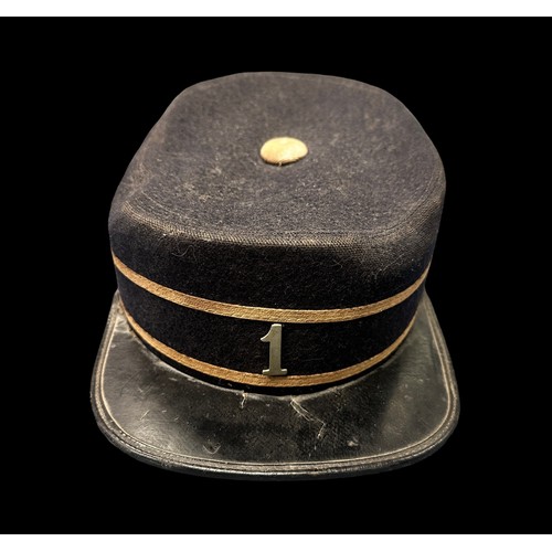 110 - Second World War / WWII Brodie Helmet, marked for 1943, with internals and chin strap. Plus a boys b... 