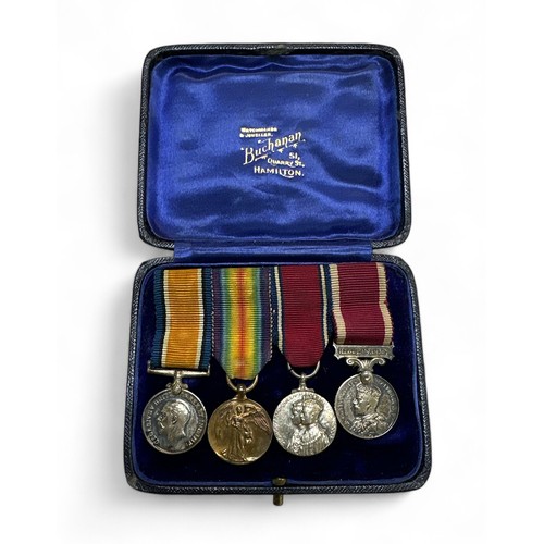 12A - First World War miniature medal group to include The British War & Victory Medals, George V Silver J... 