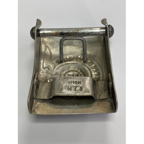 123 - German Third Reich SS belt buckle, rope behind eagle design. Marked to reverse for R.Z.M. M34/2.