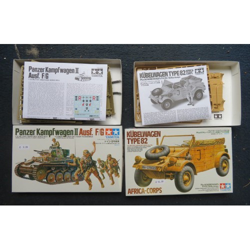 91 - Tamiya 1/35th scale WW2 German unmade kits, generally excellent in good plus boxes, with Tiger I No.... 