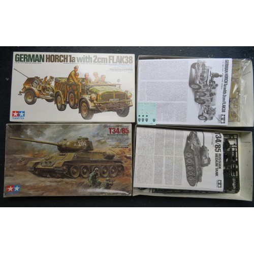 91 - Tamiya 1/35th scale WW2 German unmade kits, generally excellent in good plus boxes, with Tiger I No.... 