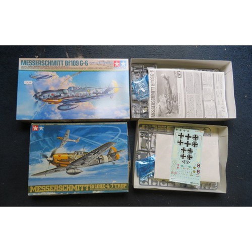 93 - Tamiya 1/48th scale WW2 aircraft unmade kits, generally excellent in good plus boxes, with Fw109 Nos... 