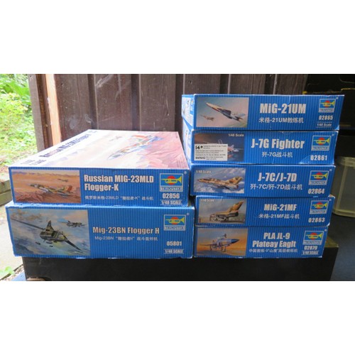 96 - Trumpeter 1/48th scale aircraft unmade kits, generally excellent in good plus boxes, with Nos. 02856... 