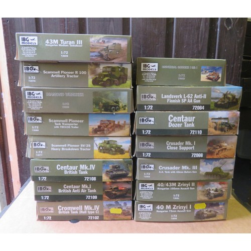 97 - IBG Models 1/72nd scale military vehicle unmade kits, generally excellent in good plus boxes, with r... 