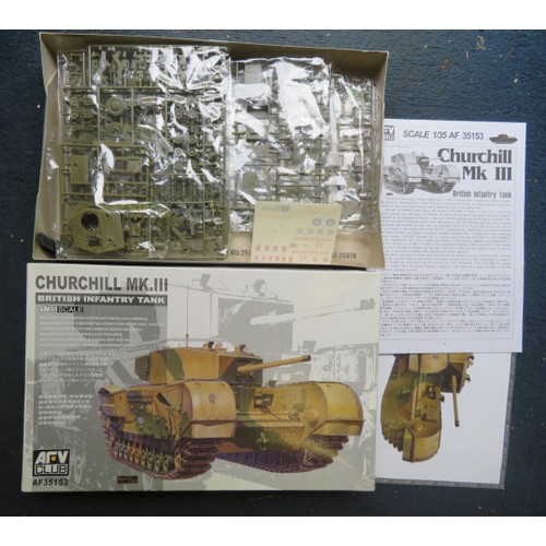 111 - AFV Club 1/35th scale pair of Tank unmade kits, with Centurion Mk.5/2 6 w/105mm gun No. 35122 and Ch... 