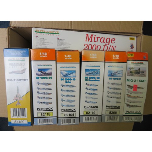 115 - Eduard 1/48th scale aircraft unmade kits, with ProfiPack edition Nos. 82118, 82164, 82119, 8268, 823... 