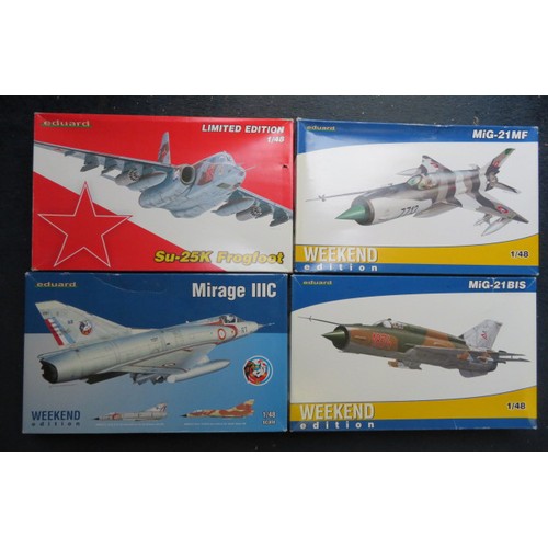 119 - Eduard 1/48th scale aircraft unmade kits, with Weekend edition Nos. 8496, 84126 and 84131 plus limit... 