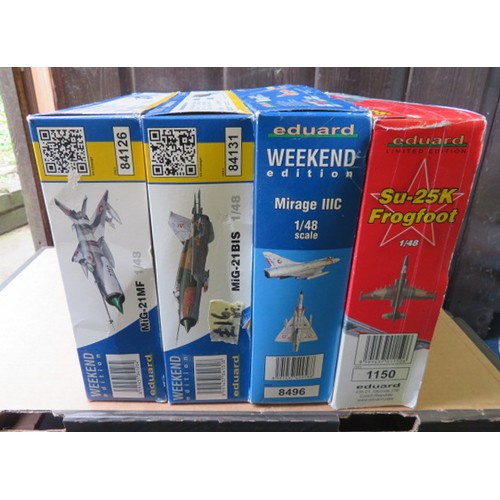 119 - Eduard 1/48th scale aircraft unmade kits, with Weekend edition Nos. 8496, 84126 and 84131 plus limit... 