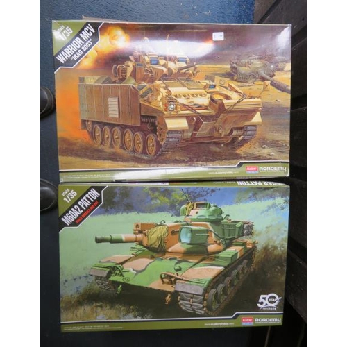 131 - Academy 1/35th scale pair of unmade kits, with Warrior MCV No. 13201 and M60A2 Patton tank No. 13296... 