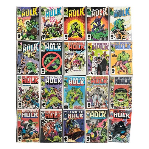 521 - Marvel Comics The Incredible Hulk 1985-1987 Nos 303, 306-309, 313, 317-326, 330-333: A 20 comics are... 