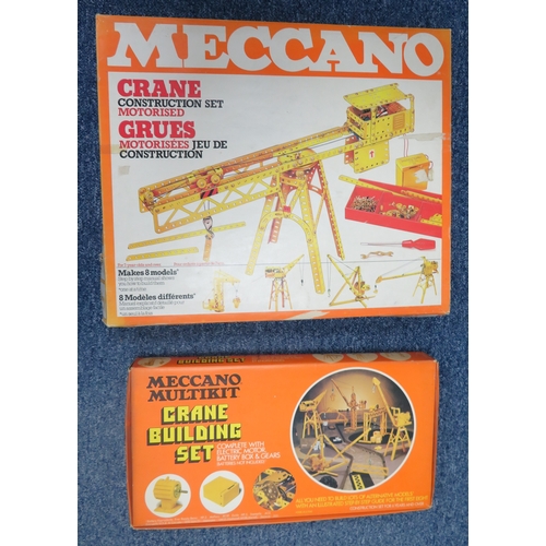 43 - 1970s Meccano Motorised Crane Set and Crane Building set, generally excellent to good plus in good p... 