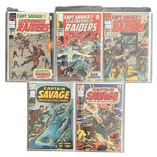 550 - Marvel Comics Captain Savage and his Leatherneck Raiders 1968 Nos 5, 7, 8, 11, 13; All 5 comics are ... 