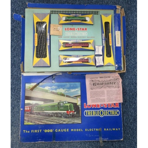 24 - Lone Star Treble O electric sets with Goods set No. EL50 and Passenger set No. EL51 (2), plus instru... 